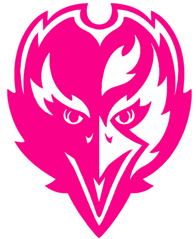 Baltimore Ravens HOT PINK Alternate Raven Head Logo Premium DieCut Vinyl Decal PICK SIZE