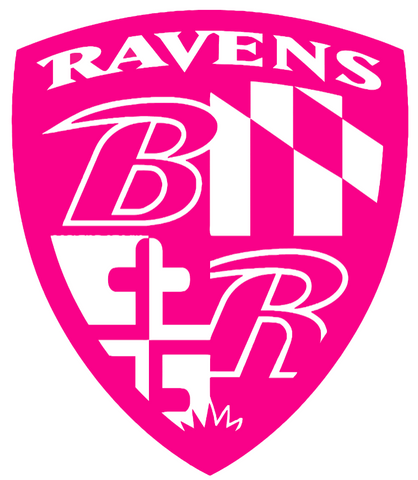 Baltimore Ravens HOT PINK Crest Logo Premium DieCut Vinyl Decal PICK SIZE