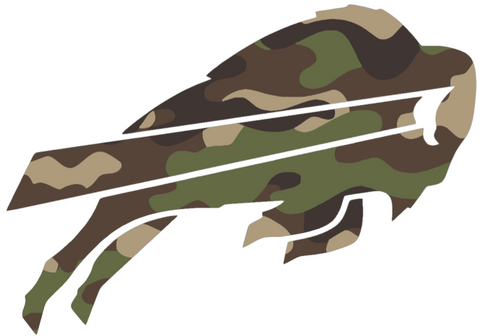 Buffalo Bills Woodland Camo Camouflage Team Logo Premium DieCut Vinyl Decal PICK SIZE