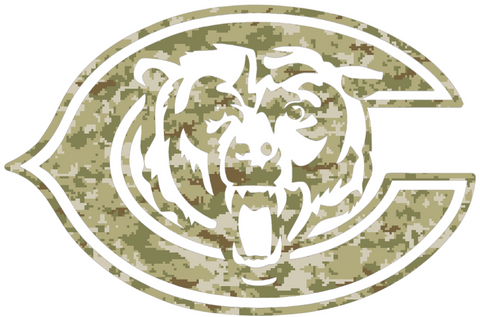 Chicago Bears Salute to Service Alternate Logo Camouflage Camo Vinyl Decal PICK SIZE