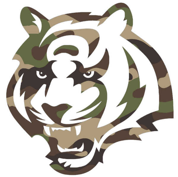 Cincinnati Bengals Woodland Camo Camouflage Tiger Head Logo Premium DieCut Vinyl Decal PICK SIZE