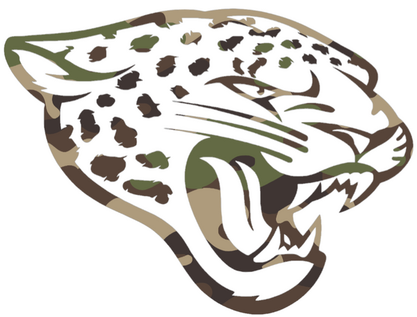 Jacksonville Jaguars Woodland Camo Camouflage Team Logo Premium DieCut Vinyl Decal PICK SIZE