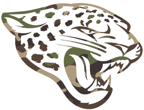 Jacksonville Jaguars Woodland Camo Camouflage Team Logo Premium DieCut Vinyl Decal PICK SIZE
