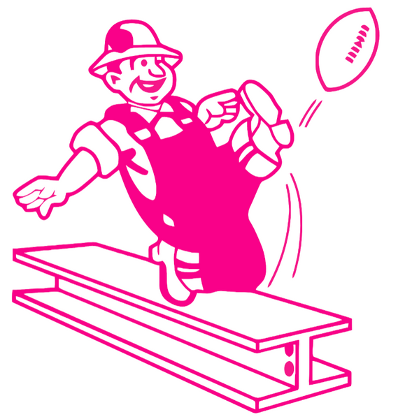 Pittsburgh Steelers Hot Pink Retro Throwback Logo Premium DieCut Vinyl Decal PICK SIZE