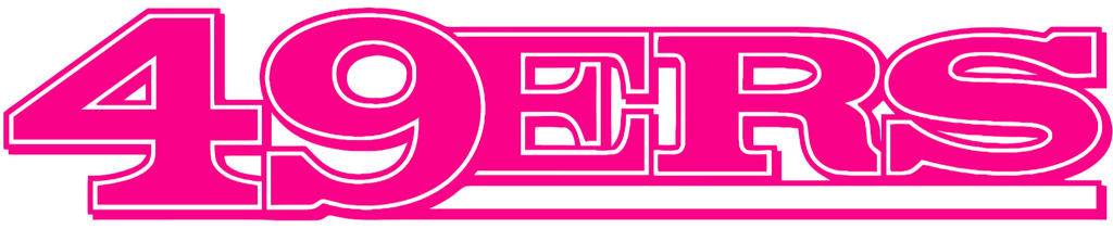 San Francisco 49ers Hot Pink Team Name Logo Premium DieCut Vinyl Decal PICK SIZE