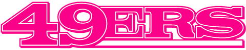 San Francisco 49ers Hot Pink Team Name Logo Premium DieCut Vinyl Decal PICK SIZE