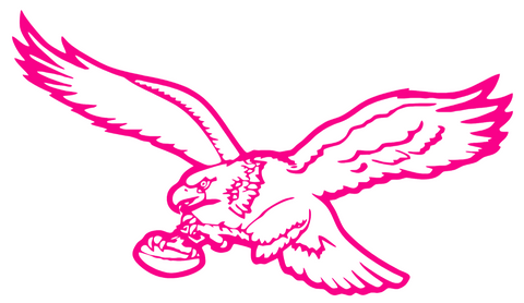 Philadelphia Eagles Hot Pink Retro Throwback Logo Premium DieCut Vinyl Decal PICK SIZE