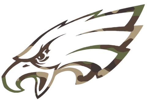 Philadelphia Eagles Woodland Camo Camouflage Team Logo Premium DieCut Vinyl Decal PICK SIZE