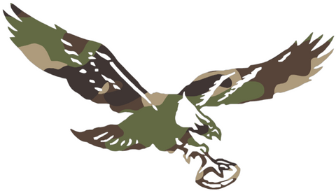 Philadelphia Eagles Woodland Camo Camouflage Retro Throwback Logo Premium DieCut Vinyl Decal PICK SIZE