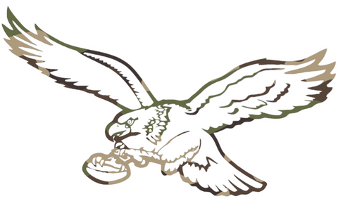 Philadelphia Eagles Woodland Camo Camouflage Retro Throwback Logo Premium DieCut Vinyl Decal PICK SIZE