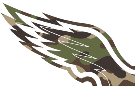 Philadelphia Eagles Woodland Camo Camouflage Wings Logo Premium DieCut Vinyl Decal PICK SIZE