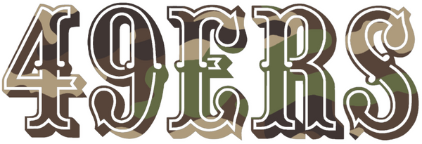 San Francisco 49ers Woodland Camo Camouflage Retro Throwback Logo Premium DieCut Vinyl Decal PICK SIZE