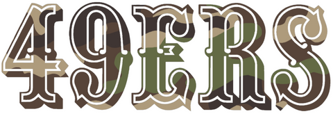 San Francisco 49ers Woodland Camo Camouflage Retro Throwback Logo Premium DieCut Vinyl Decal PICK SIZE