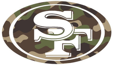 San Francisco 49ers Woodland Camo Camouflage Team Logo Premium DieCut Vinyl Decal PICK SIZE