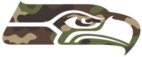 Seattle Seahawks Woodland Camo Camouflage Team Logo Premium DieCut Vinyl Decal PICK SIZE