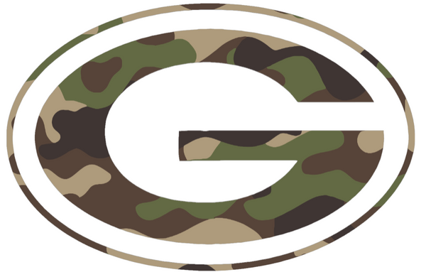 Green Bay Packers Woodland Camo Camouflage Team Logo Premium DieCut Vinyl Decal PICK SIZE