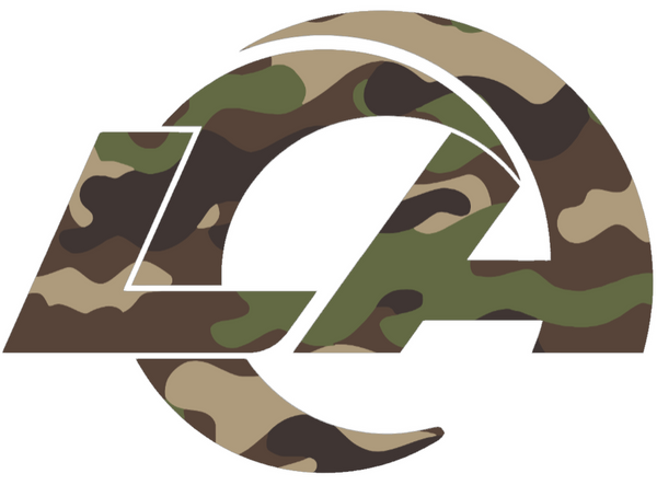 Los Angeles Rams Woodland Camo Camouflage Team Logo Premium DieCut Vinyl Decal PICK SIZE