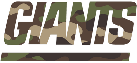 New York Giants Woodland Camo Camouflage Team Name Logo Premium DieCut Vinyl Decal PICK SIZE