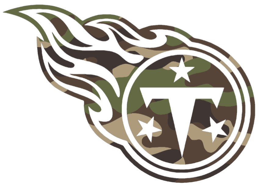 Tennessee Titans Woodland Camo Camouflage Team Logo Premium DieCut Vinyl Decal PICK SIZE