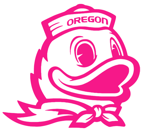 Oregon Ducks Hot Pink Mascot Logo Premium DieCut Vinyl Decal PICK SIZE