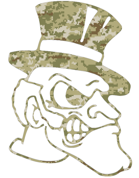 Wake Forest Demon Deacons Retro Throwback Logo Salute to Service Camouflage Camo Vinyl Decal PICK SIZE