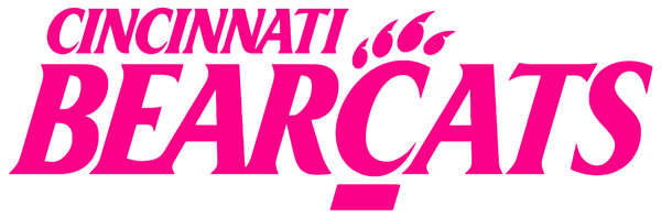 Cincinnati Bearcats Hot Pink Team Name Logo Premium DieCut Vinyl Decal PICK SIZE
