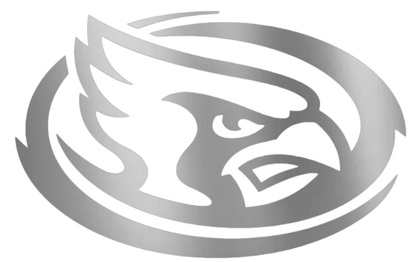Iowa State Cyclones SILVER CHROME MIRROR Mascot Logo Premium DieCut Vinyl Decal PICK SIZE