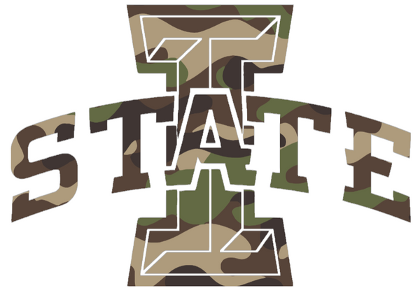 Iowa State Cyclones Woodland Camo Camouflage Team Logo Premium DieCut Vinyl Decal PICK SIZE
