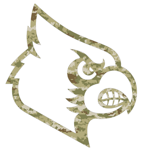 Louisville Cardinals Team Logo Salute to Service Camouflage Camo Vinyl Decal PICK SIZE