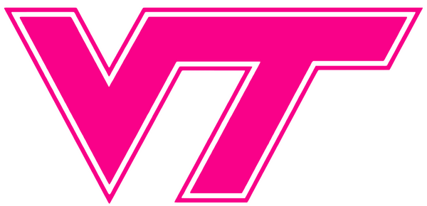 Virginia Tech Hokies Hot Pink Team Logo Premium DieCut Vinyl Decal PICK SIZE