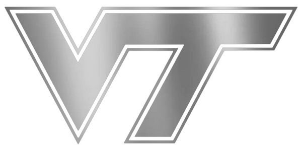 Virginia Tech Hokies SILVER CHROME MIRROR Team Logo Premium DieCut Vinyl Decal PICK SIZE