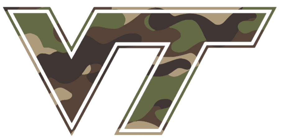 Virginia Tech Hokies Woodland Camo Camouflage Team Logo Premium DieCut Vinyl Decal PICK SIZE