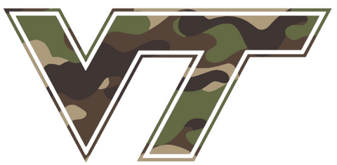 Virginia Tech Hokies Woodland Camo Camouflage Team Logo Premium DieCut Vinyl Decal PICK SIZE