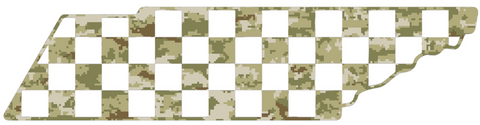 Tennessee Volunteers Checkerboard State Logo Salute to Service Camouflage Camo Vinyl Decal PICK SIZE