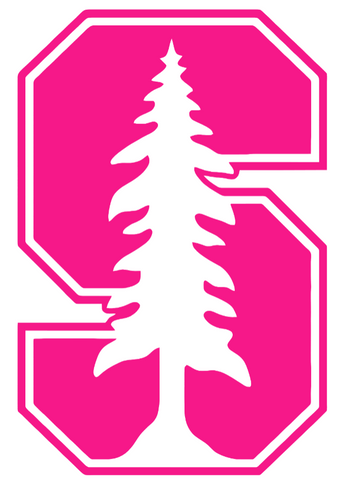 Stanford Cardinal Hot Pink Team Logo Premium DieCut Vinyl Decal PICK SIZE