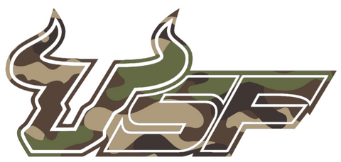 South Florida Bulls Woodland Camo Camouflage USF Logo Premium DieCut Vinyl Decal PICK SIZE