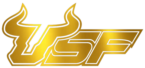 South Florida Bulls GOLD CHROME MIRROR USF Logo Premium DieCut Vinyl Decal PICK SIZE