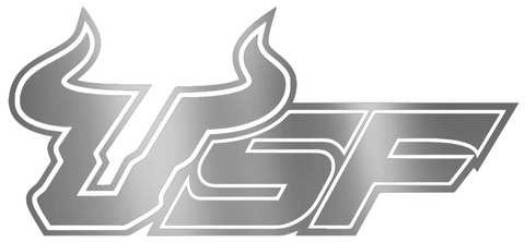 South Florida Bulls SILVER CHROME MIRROR USF Logo Premium DieCut Vinyl Decal PICK SIZE