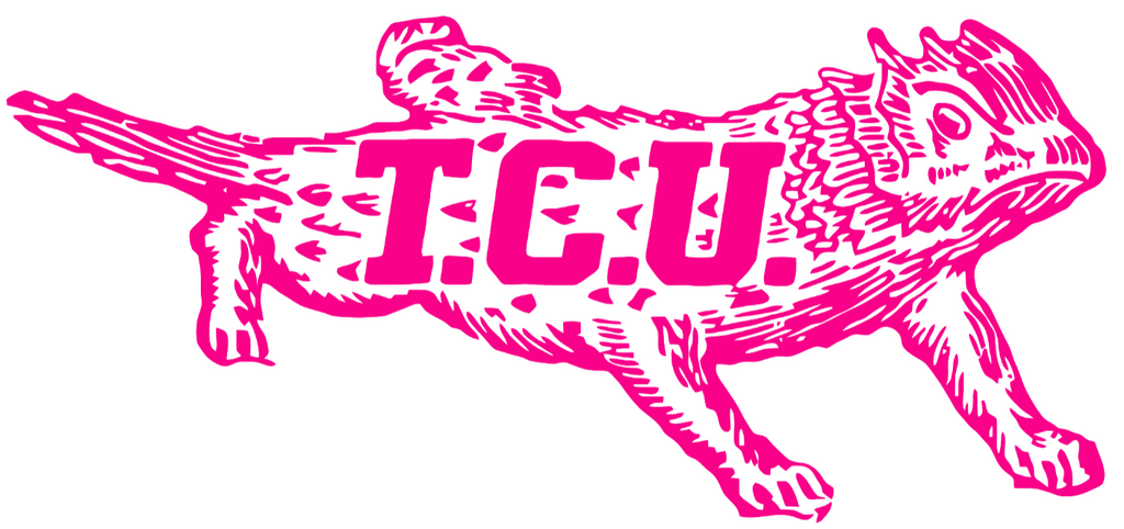 TCU Horned Frogs Hot Pink Retro Throwback Logo Premium DieCut Vinyl Decal PICK SIZE