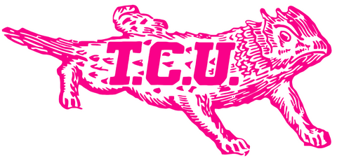 TCU Horned Frogs Hot Pink Retro Throwback Logo Premium DieCut Vinyl Decal PICK SIZE