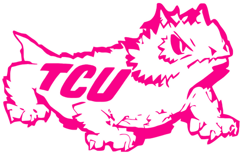 TCU Horned Frogs Hot Pink Retro Throwback Logo Premium DieCut Vinyl Decal PICK SIZE