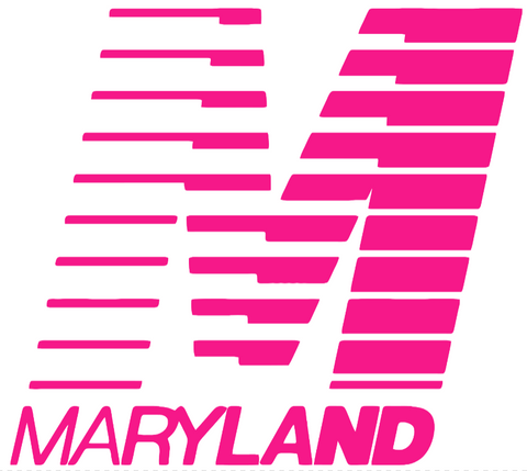 Maryland Terrapins Hot Pink Retro Throwback Logo Premium DieCut Vinyl Decal PICK SIZE
