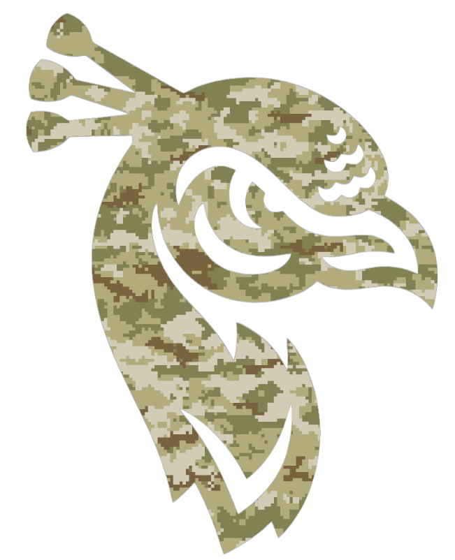 Saint Peters Peacocks Team Logo Salute to Service Camouflage Camo Vinyl Decal PICK SIZE