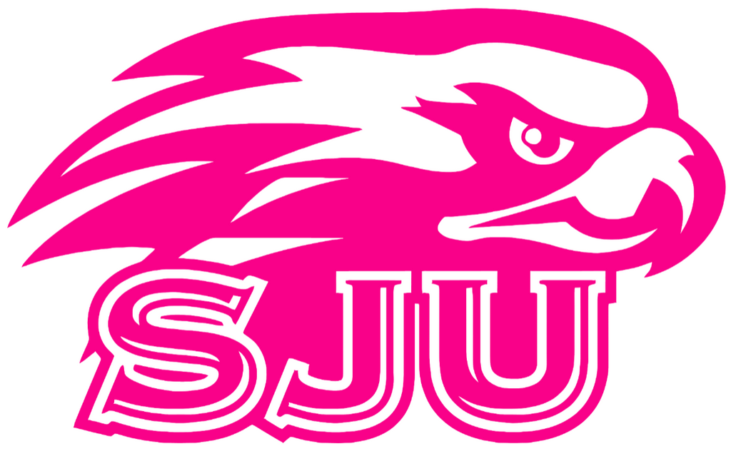 St Joseph Hawks Hot Pink SJU Logo Premium DieCut Vinyl Decal PICK SIZE