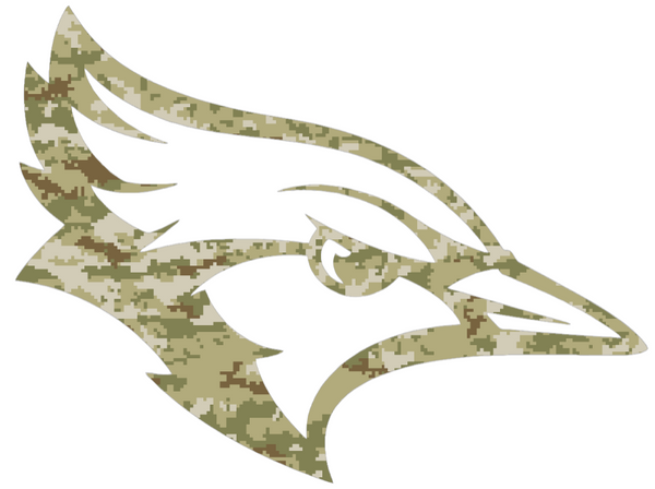 Creighton Blue Jays Mascot Logo Salute to Service Camouflage Camo Vinyl Decal PICK SIZE