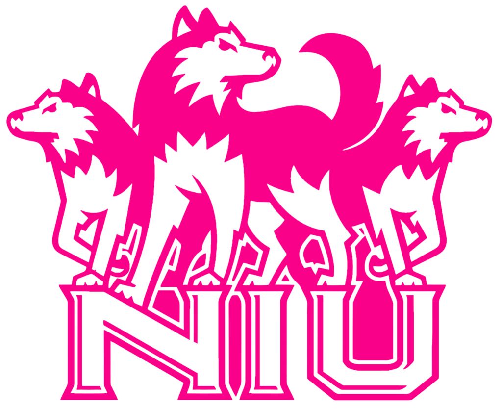 Northern Illinois Huskies Hot Pink Alternate Team Logo Premium DieCut Vinyl Decal PICK SIZE