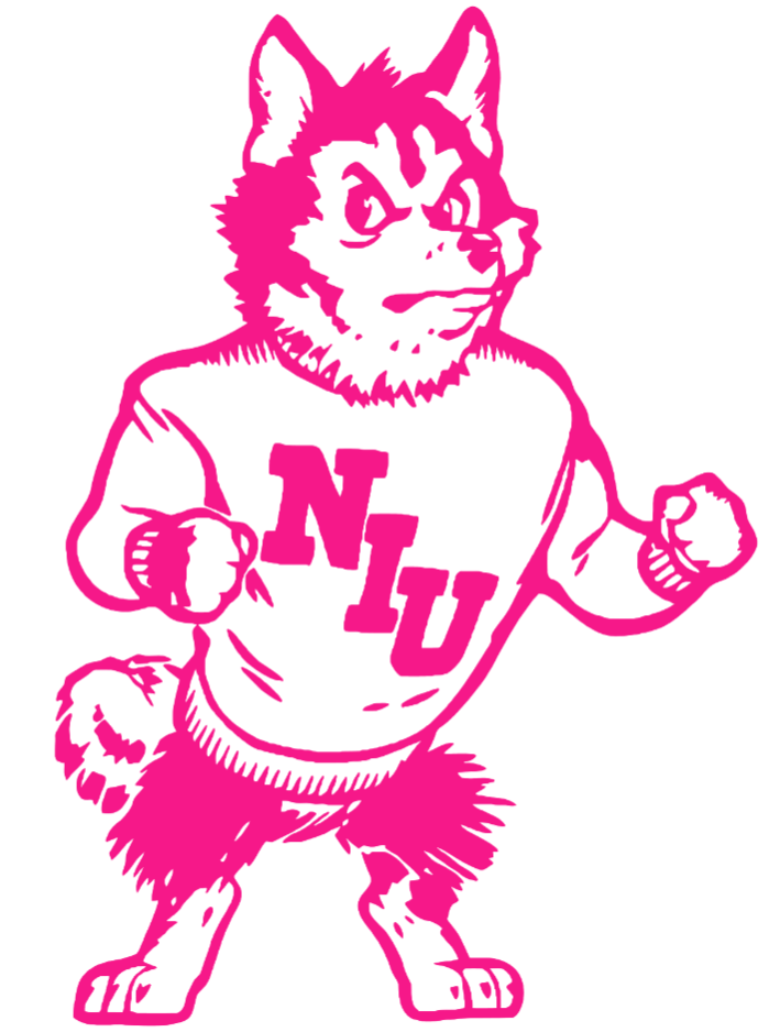 Northern Illinois Huskies Hot Pink Retro Throwback Logo Premium DieCut Vinyl Decal PICK SIZE