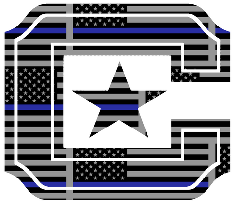 The Citadel Bulldogs Team Logo Thin Blue Line American Flag Premium DieCut Vinyl Decal PICK SIZE