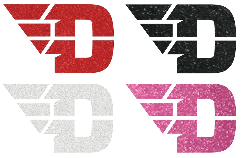 Dayton Flyers Metallic Sparkle Team Logo Premium DieCut Vinyl Decal PICK COLOR & SIZE