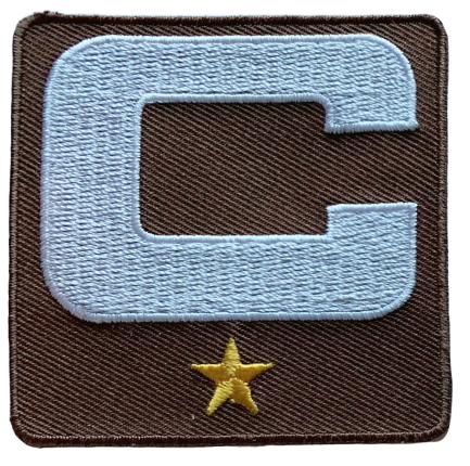 2025 Brown Captain C Patch w/ Stars Iron On Jersey Football Captains Patch Premium Embroidered Stitched